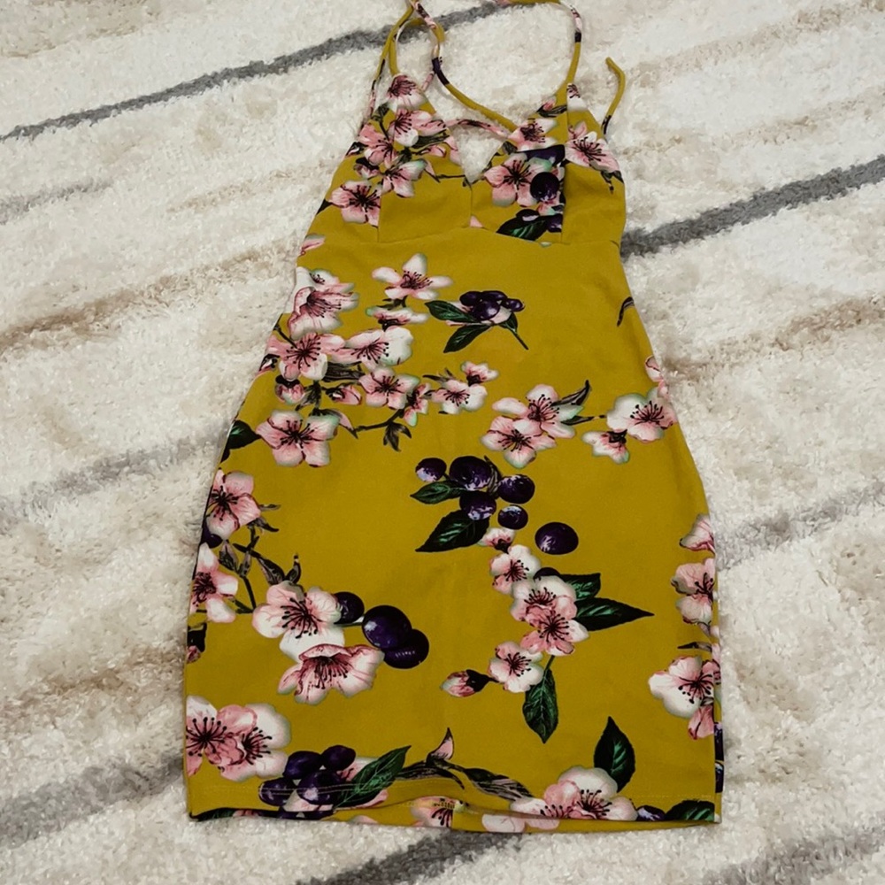 Floral print bodycon dress